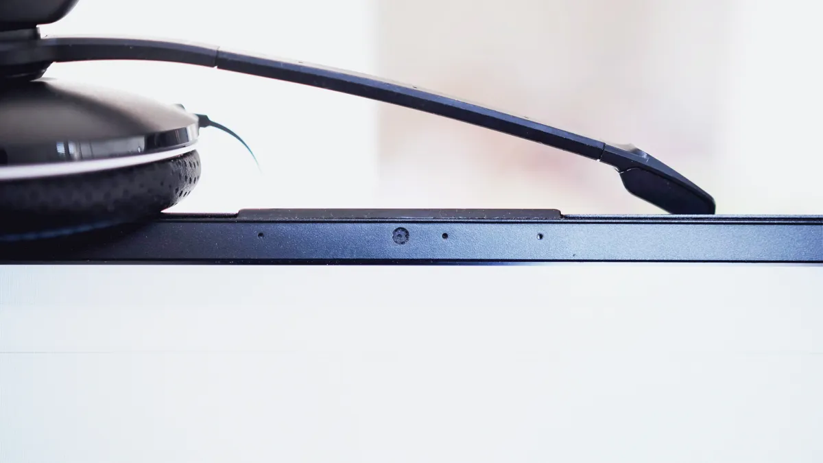 Headset on laptop screen